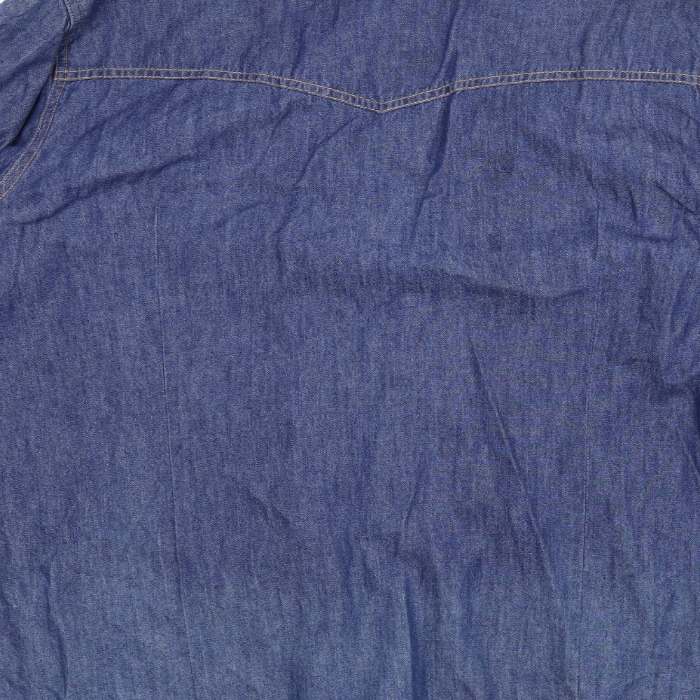 Preworn Womens Blue  Denim Basic Button-Up Size 30