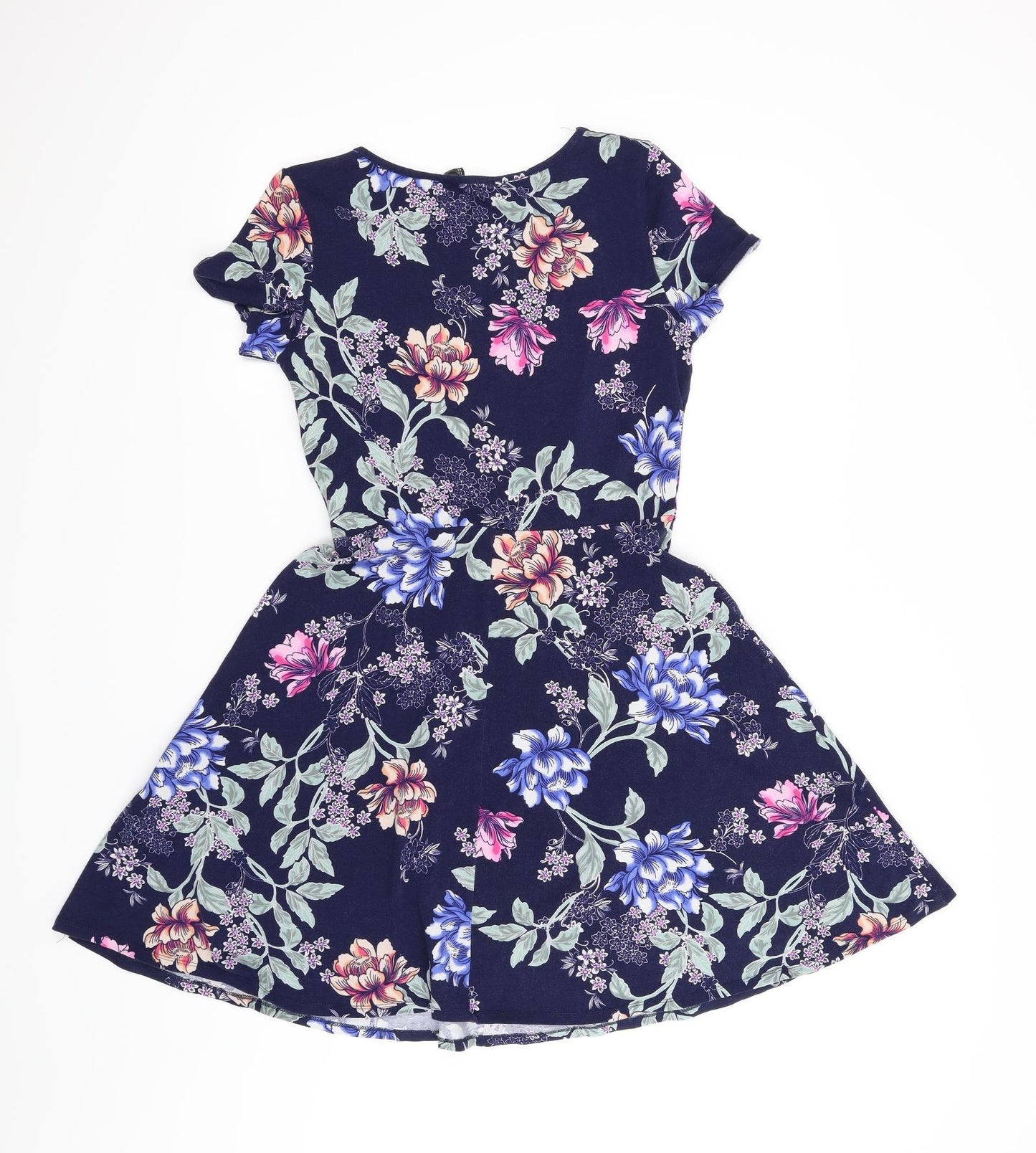Dorothy Perkins Womens Blue Floral  A-Line  Size 12