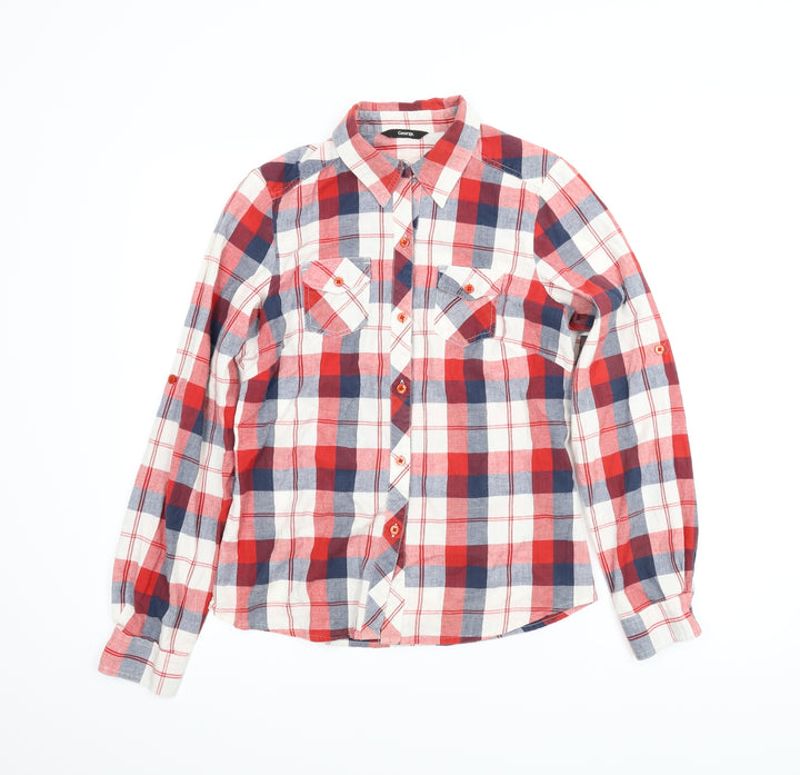 George Womens Multicoloured Plaid  Basic Button-Up Size 12