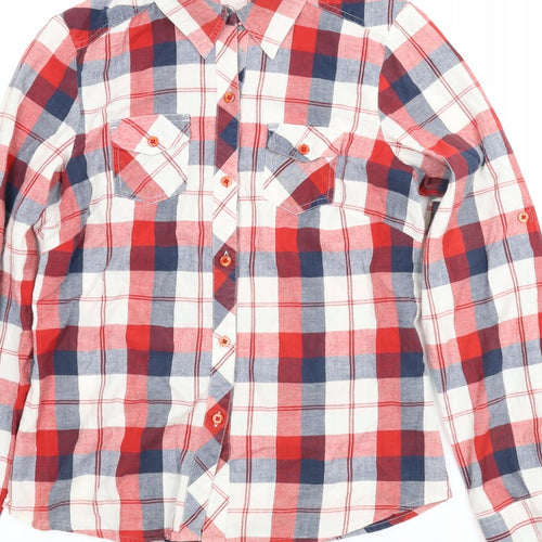 George Womens Multicoloured Plaid  Basic Button-Up Size 12