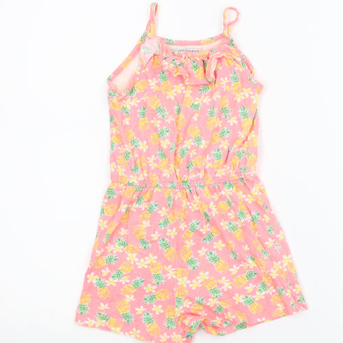 Primark Girls Pink Floral  Romper One-Piece Size 5-6 Years