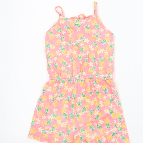 Primark Girls Pink Floral  Romper One-Piece Size 5-6 Years
