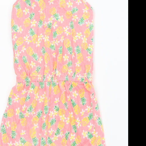 Primark Girls Pink Floral  Romper One-Piece Size 5-6 Years