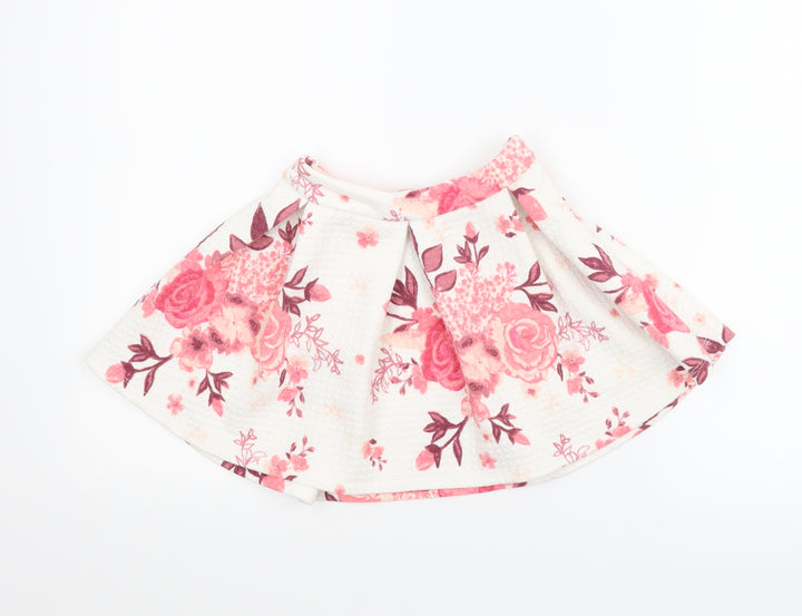 Minoti Girls Pink Floral A-Line Skirt Size 5-6 Years