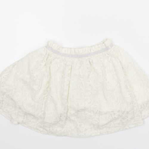 F&F Girls White Geometric  A-Line Skirt Size 3-4 Years