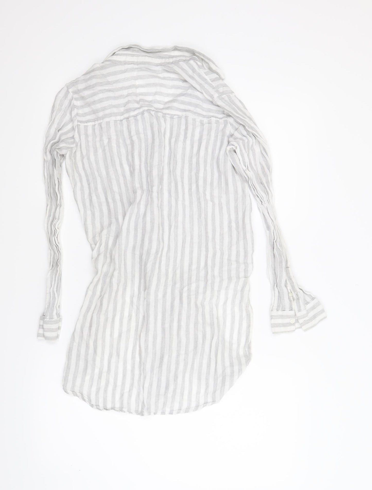 H&M Womens Grey Striped  Shirt Dress  Size 12