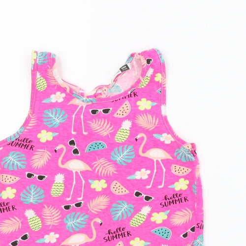 Pep&co Girls Pink Animal Print  Basic Tank Size 6-7 Years