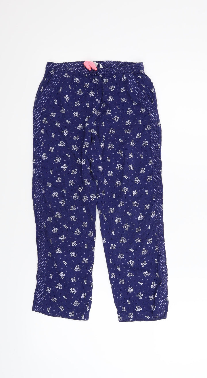H&M Girls Blue Floral Capri Pyjama Pants Size 9 Years