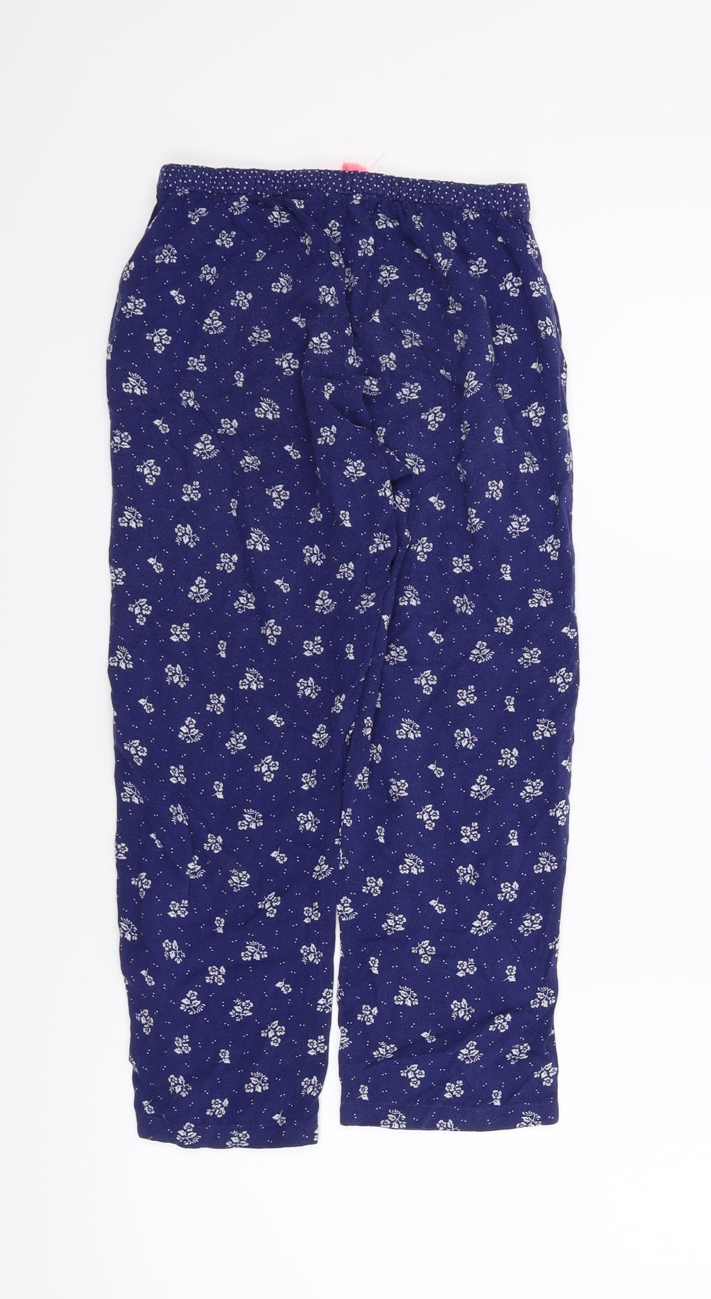 H&M Girls Blue Floral  Capri Pyjama Pants Size 9 Years