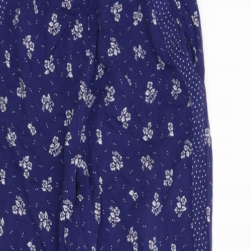 H&M Girls Blue Floral  Capri Pyjama Pants Size 9 Years