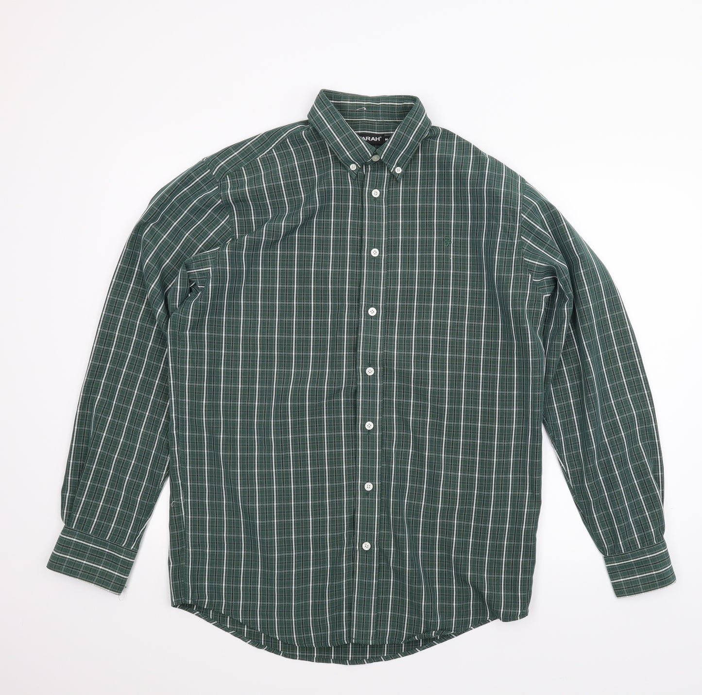 Farah Mens Green Plaid   T-Shirt Size M