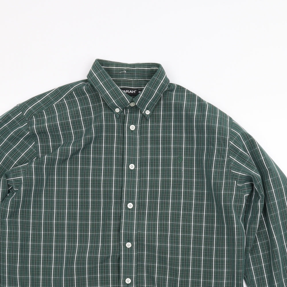 Farah Mens Green Plaid   T-Shirt Size M