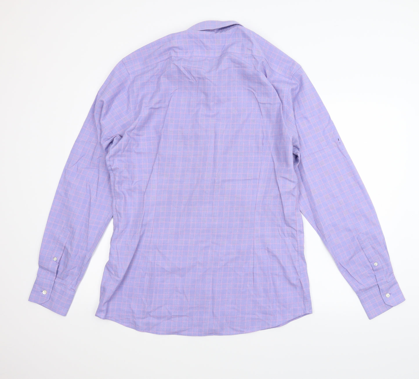 m&s Mens Purple Plaid   T-Shirt Size 42