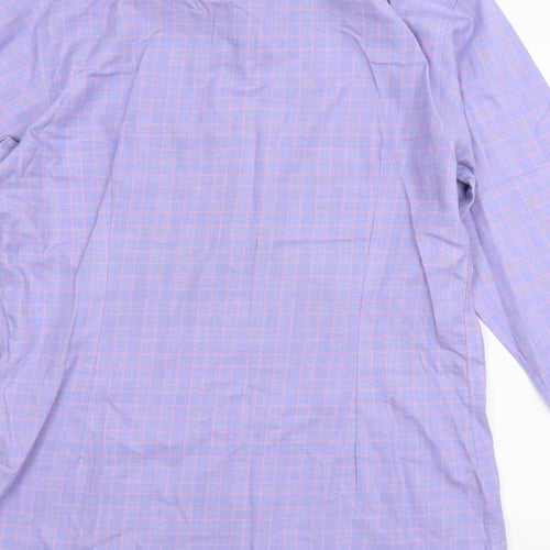 m&s Mens Purple Plaid   T-Shirt Size 42