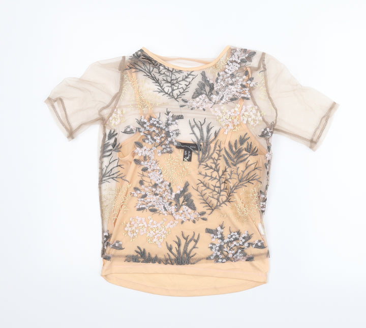 New Look Womens Pink Floral  Camisole Blouse Size 10