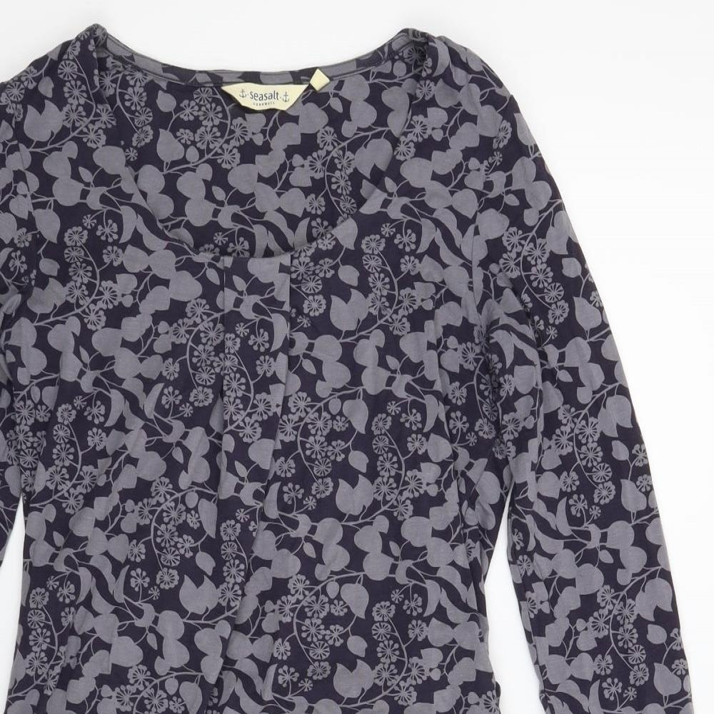Seasalt Womens Blue Floral  A-Line  Size 8