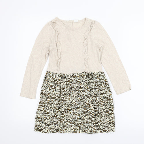 Gap Girls Beige Animal Print  A-Line  Size 5 Years