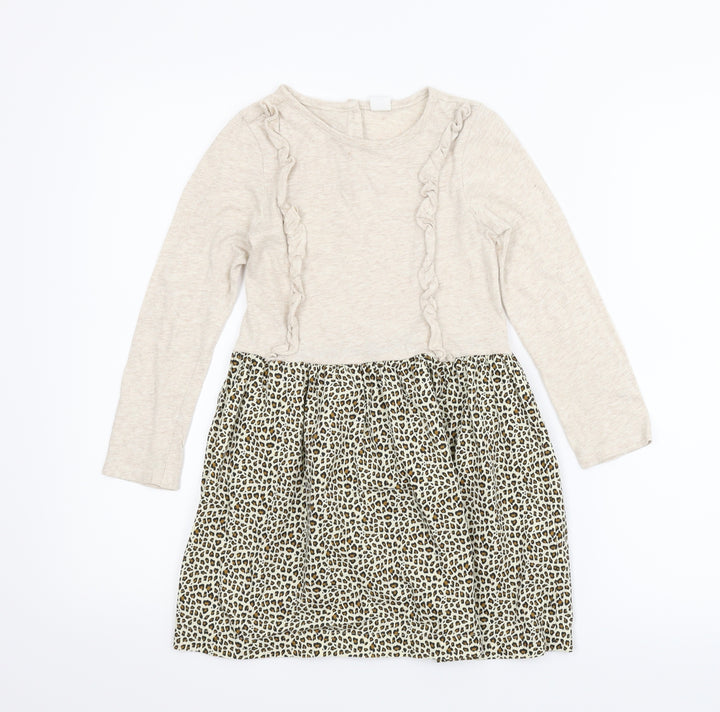 Gap Girls Beige Animal Print A-Line Size 5 Years