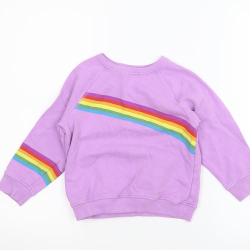 NEXT Girls Purple Striped  Pullover Sweatshirt Size 6 Years