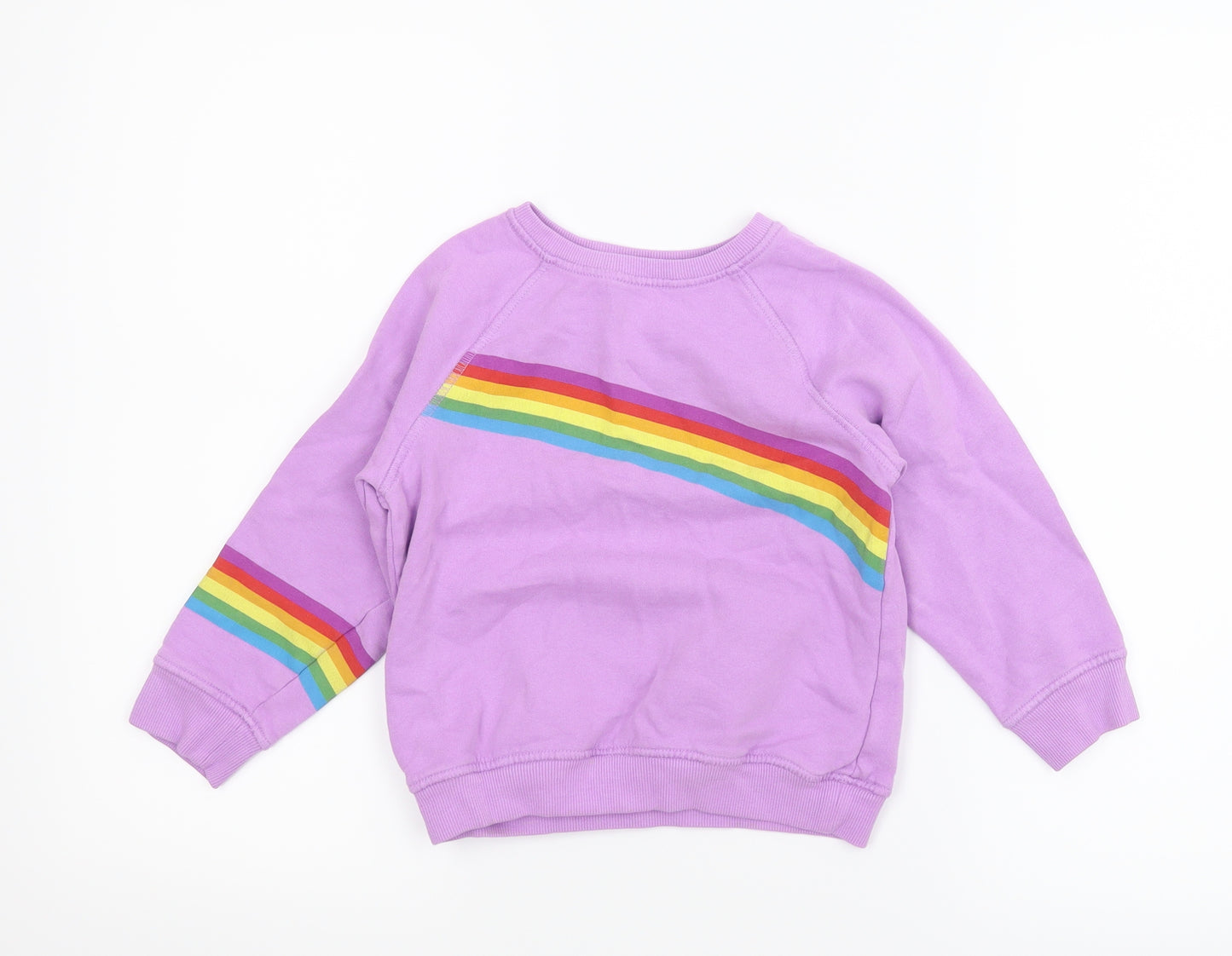 NEXT Girls Purple Striped  Pullover Sweatshirt Size 6 Years