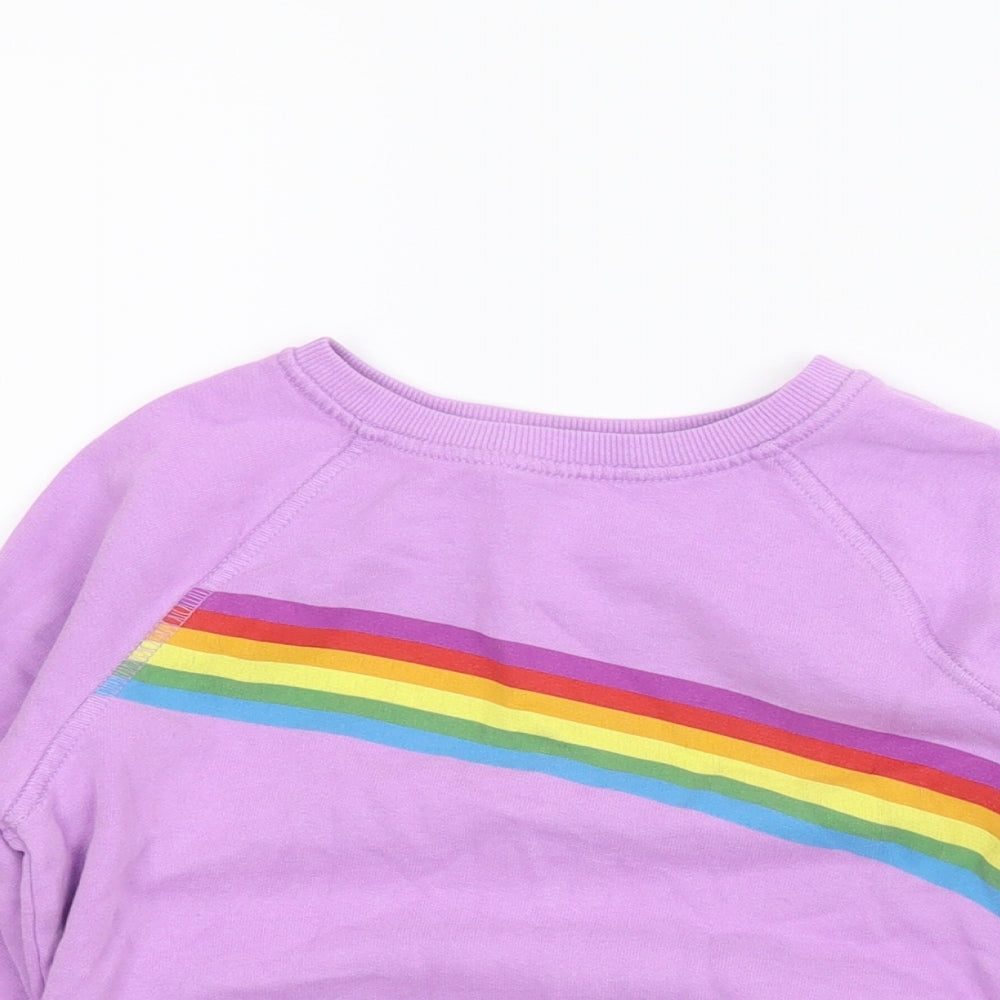 NEXT Girls Purple Striped  Pullover Sweatshirt Size 6 Years