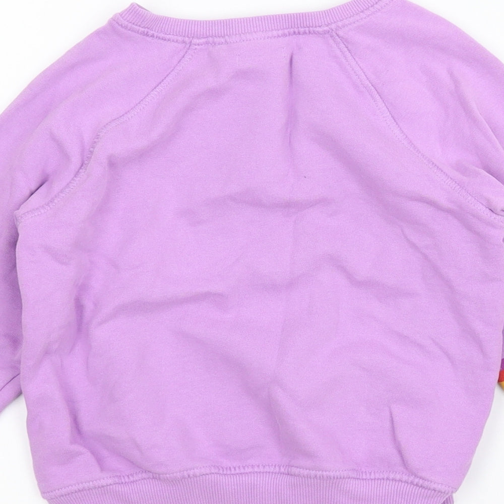 NEXT Girls Purple Striped  Pullover Sweatshirt Size 6 Years
