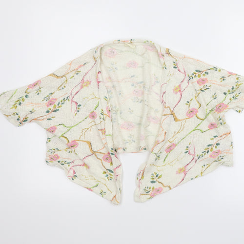 Zara Girls Ivory Floral  Cardigan Jumper Size 9 Years  - Bolero