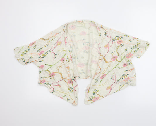 Zara Girls Ivory Floral  Cardigan Jumper Size 9 Years  - Bolero