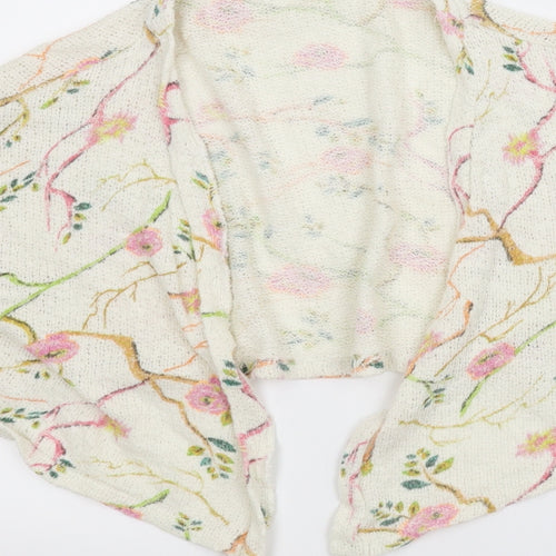 Zara Girls Ivory Floral  Cardigan Jumper Size 9 Years  - Bolero