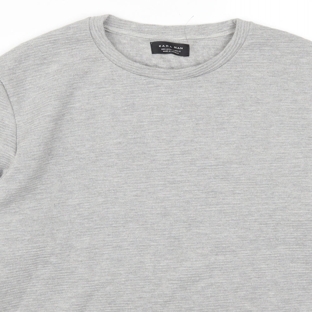Zara Man Mens Grey    T-Shirt Size L