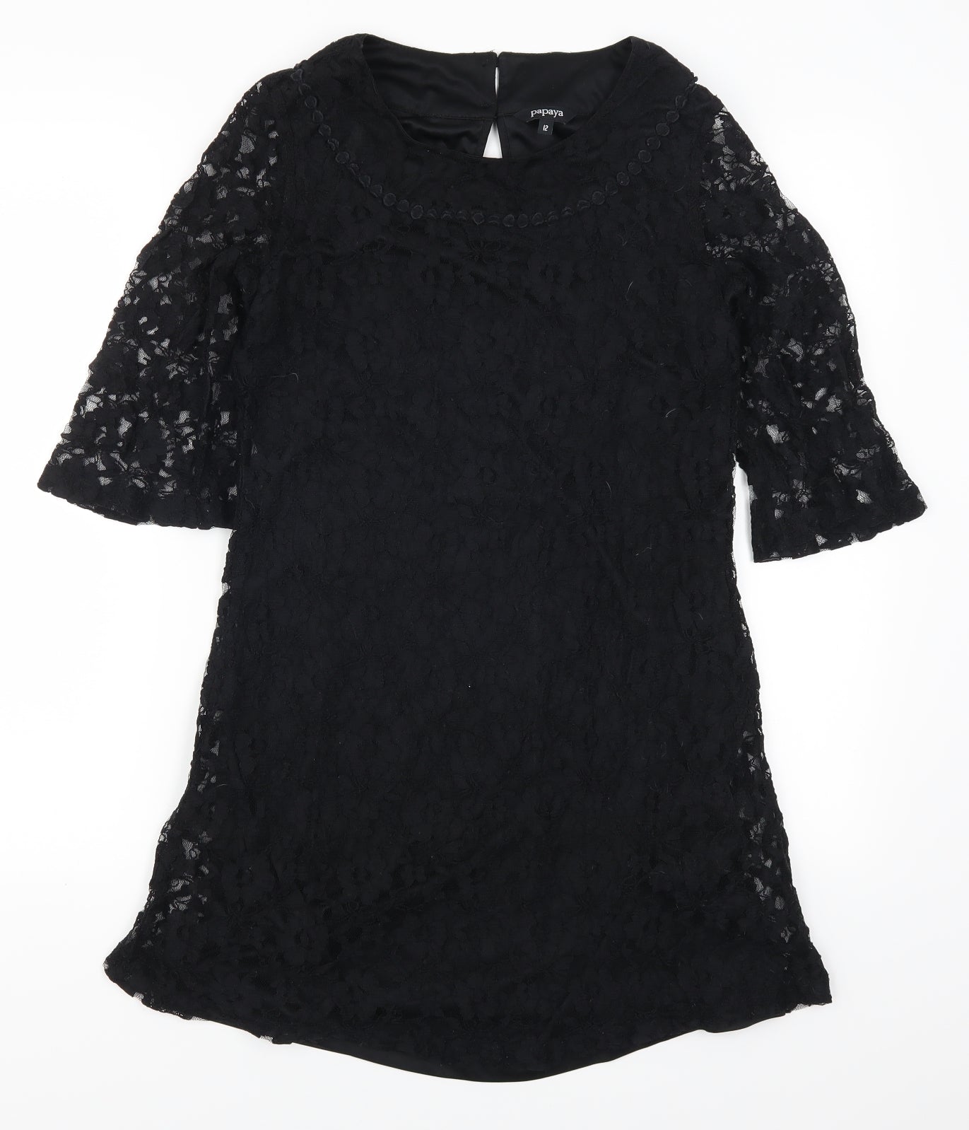 Papaya Womens Black  Lace A-Line  Size 12