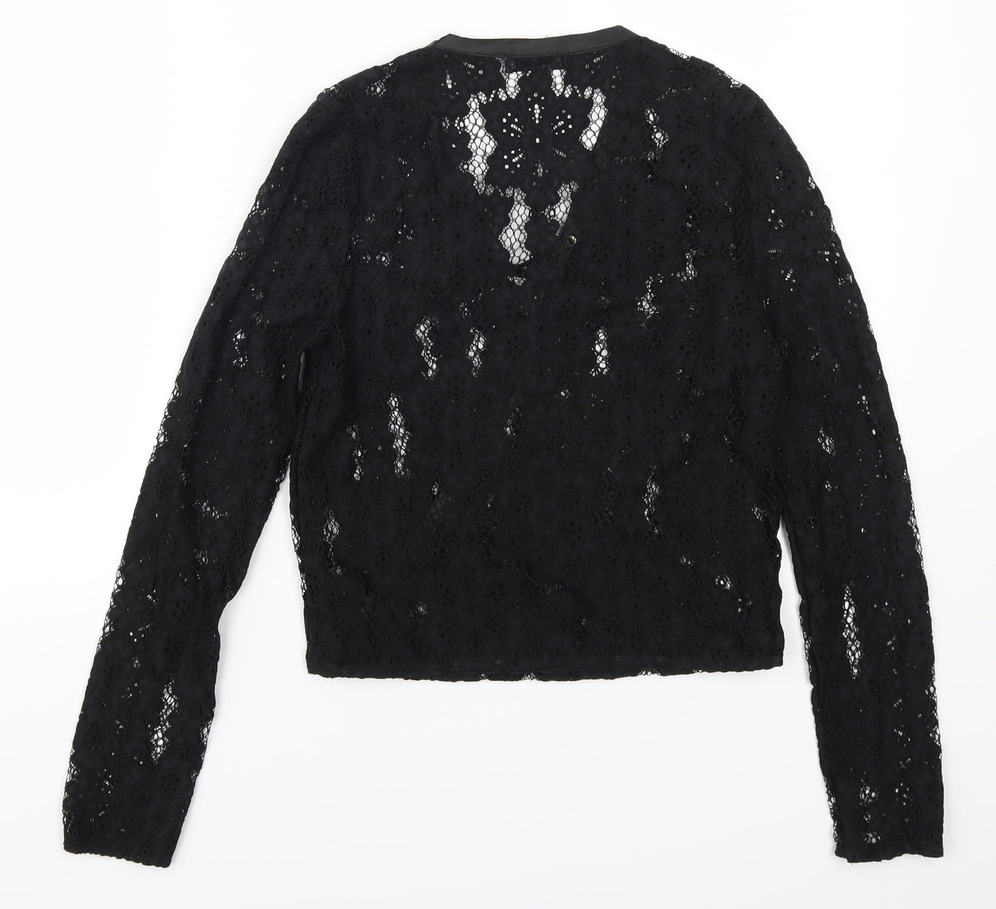 Missguided Womens Black  Lace Basic T-Shirt Size 4