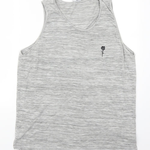 Preworn Womens Grey   Basic Tank Size L  - Rose