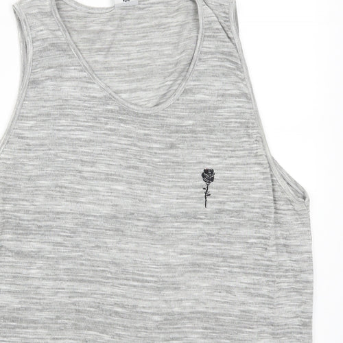 Preworn Womens Grey   Basic Tank Size L  - Rose