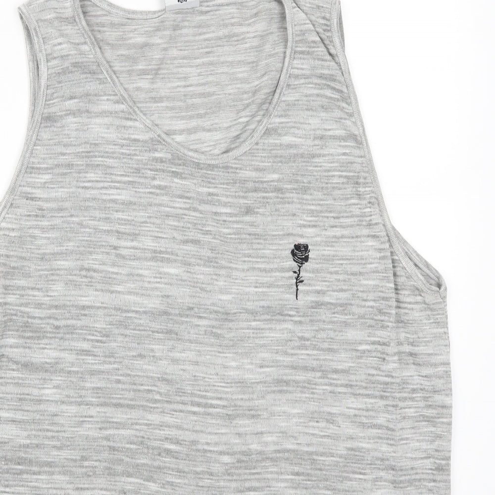 Preworn Womens Grey   Basic Tank Size L  - Rose