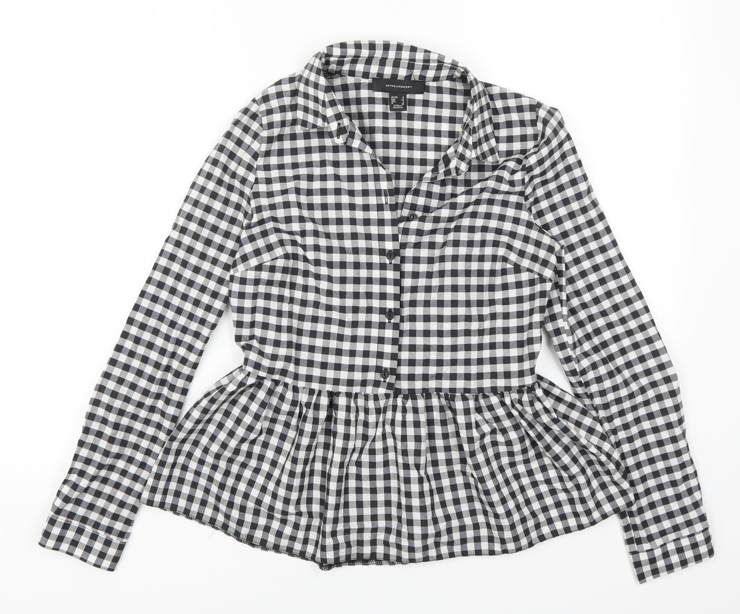 Atmosphere Womens Grey Check  Basic Blouse Size 6