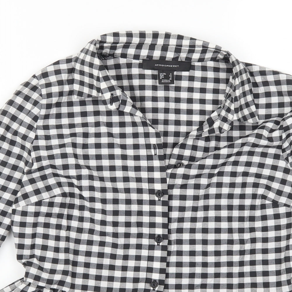 Atmosphere Womens Grey Check  Basic Blouse Size 6