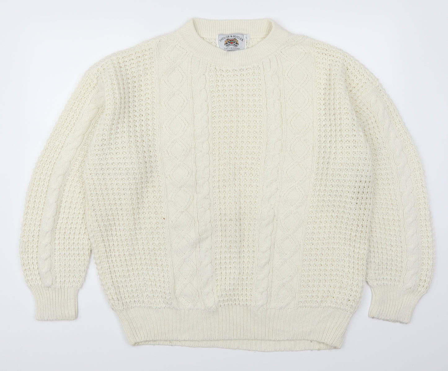 Taylor & Butler Mens Beige   Pullover Jumper Size L  - Cream
