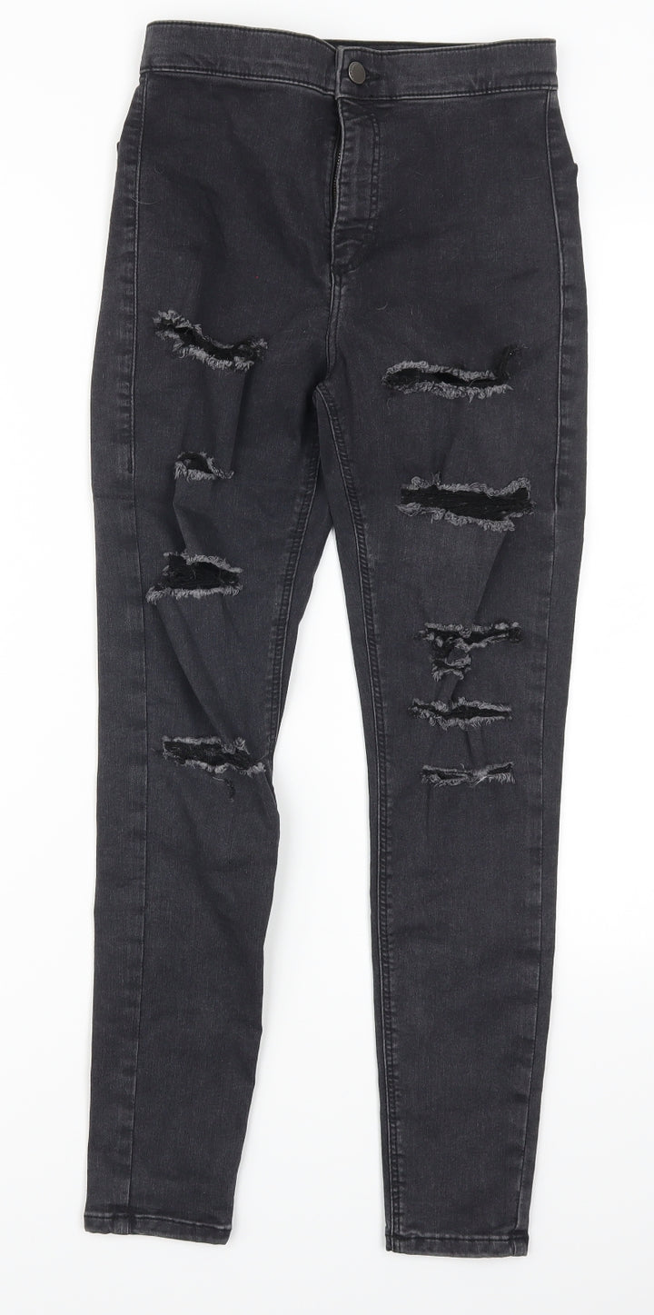 Topshop Womens Grey  Denim Skinny Jeans Size 28 in L27 in