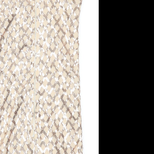 Pretty Little Thing Womens Beige Check  Mini  Size 8