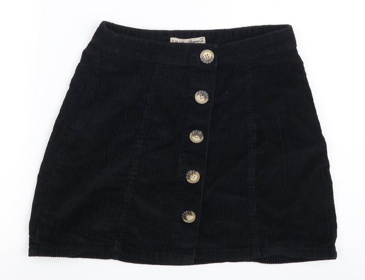 Denim Co Womens Black Corduroy A-Line Set Size 8