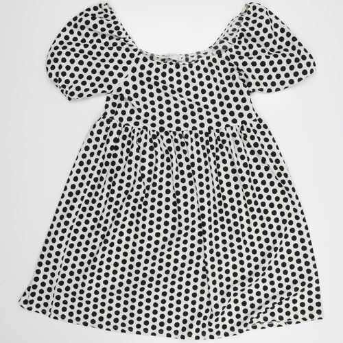 Papaya Womens Black Polka Dot  Skater Dress  Size 12  - Black and White