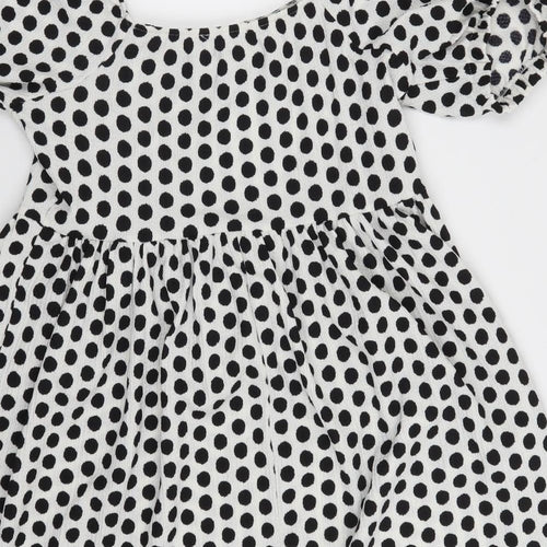 Papaya Womens Black Polka Dot  Skater Dress  Size 12  - Black and White