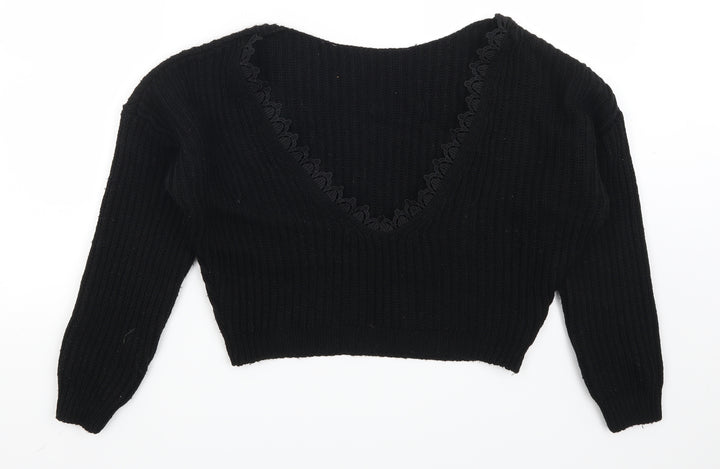 Boohoo Womens Black Pullover Jumper Size S