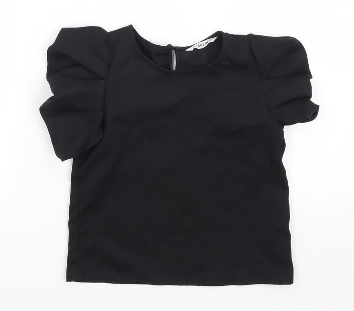 SheIn Girls Black   Basic T-Shirt Size 8 Years
