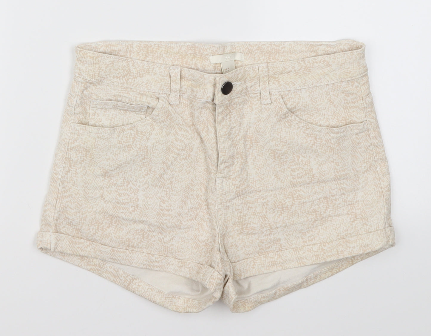 H&M Womens Beige   Hot Pants Shorts Size 8