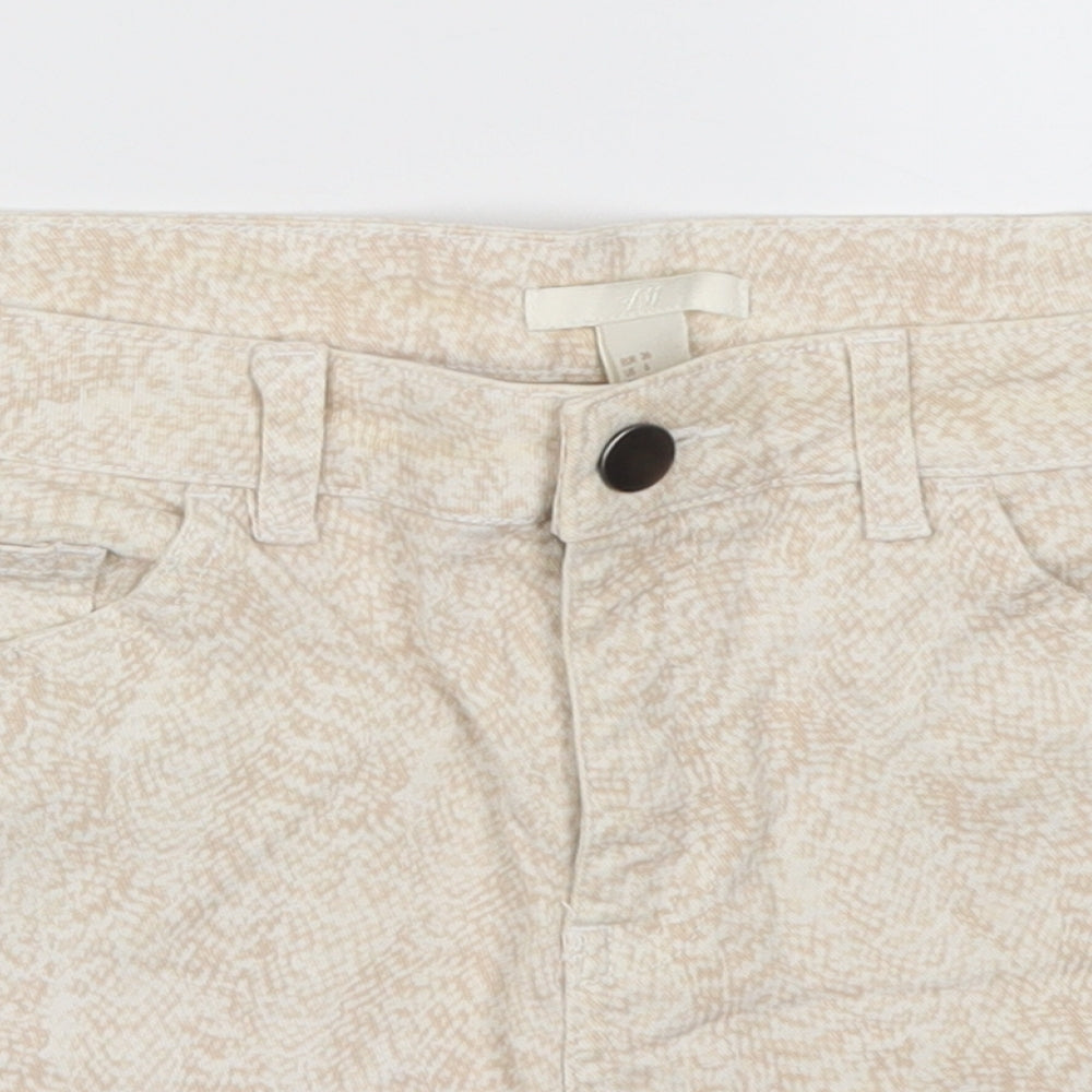 H&M Womens Beige   Hot Pants Shorts Size 8
