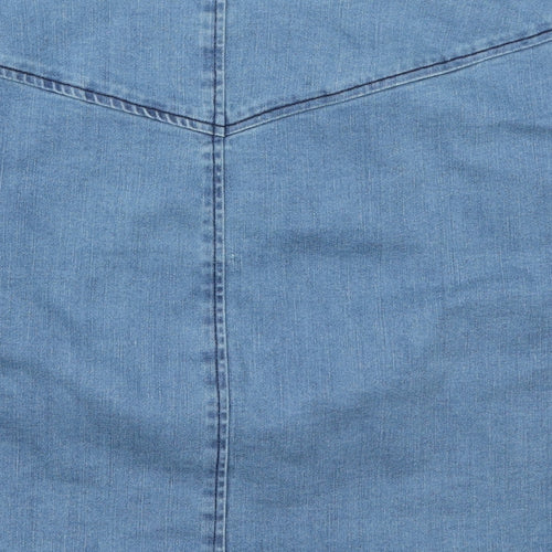 Preworn Womens Blue  Denim A-Line Skirt Size 32 in