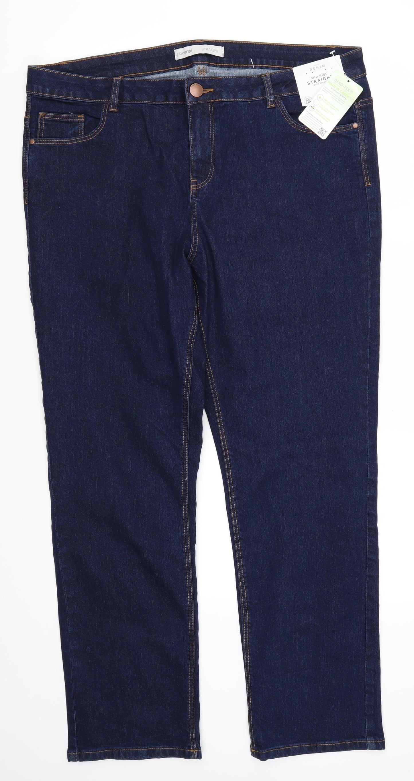 George Womens Blue  Denim Straight Jeans Size 20 L29 in