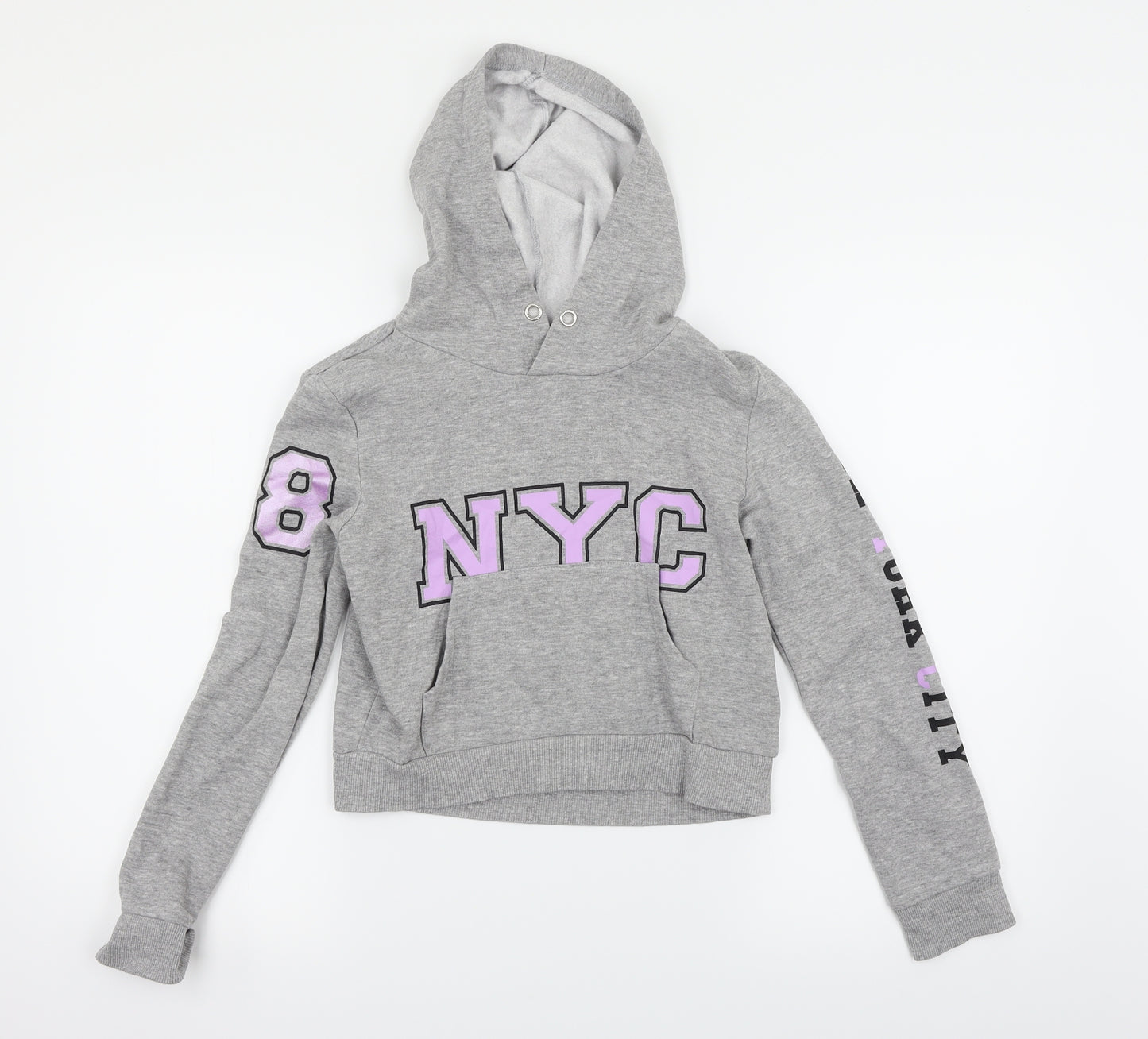 H&M Girls Grey   Pullover Hoodie Size 10-11 Years